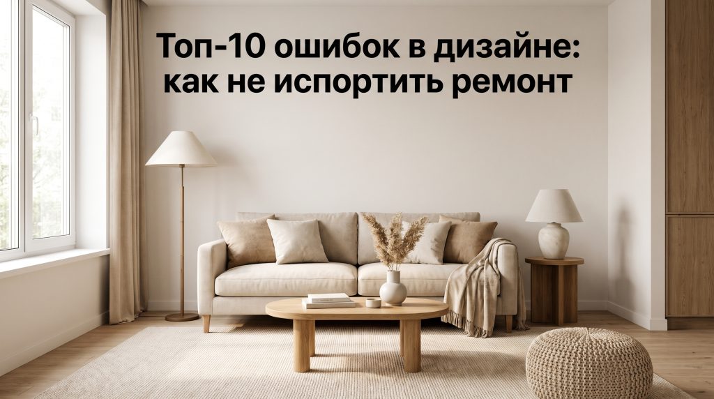 Топ-10 главных ошибок в дизайне интерьера (и как их избежать)