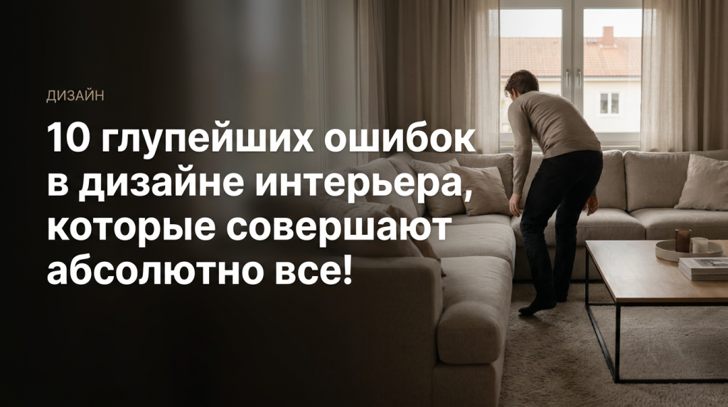 10 глупейших ошибок в дизайне интерьера, которые совершают абсолютно все