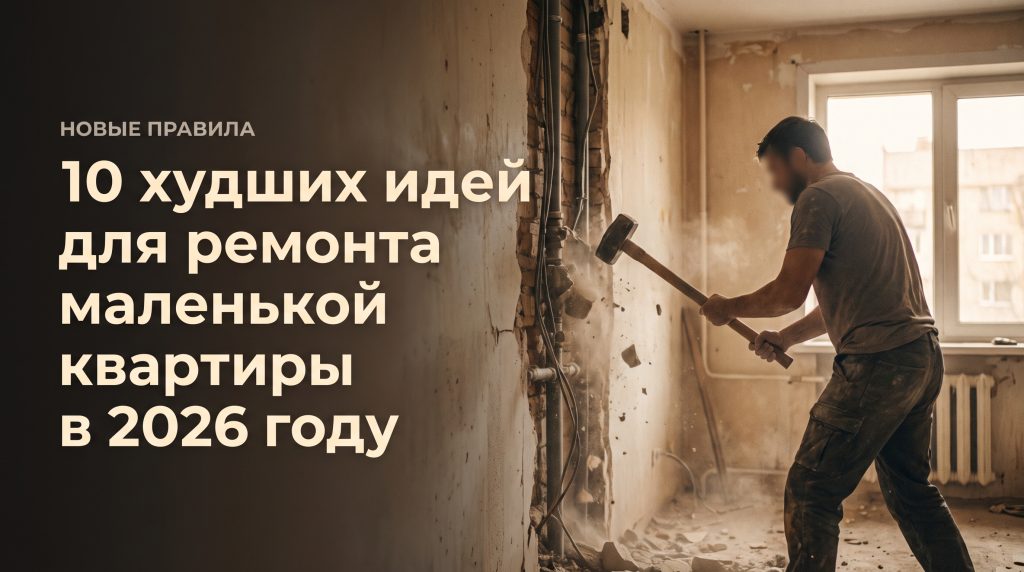 10 худших идей для ремонта маленькой квартиры в 2026 году